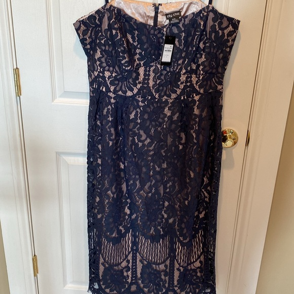 City Chic navy sweety darling lace overlay dress New - Picture 3 of 5